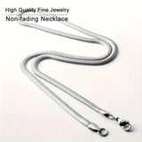 1pc Flat Snake Bone Chain Necklace Classic Titanium Steel Clavicle Chain Wedding Jewelry