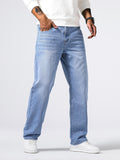 vlovelawLoose Fit Straight Leg Jeans, Casual Street Style Denim Pants