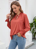 vlovelaw  V Neck Chiffon Solid Breathable Blouse