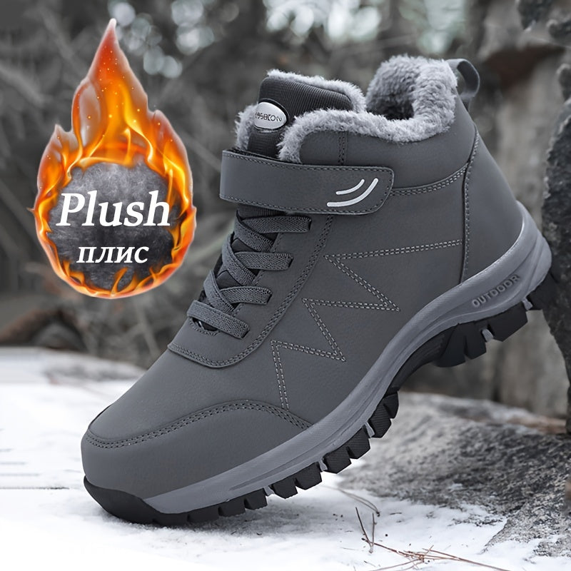 Men's Thermal Hiking Snow Boots: Windproof, TPR Traction, Comfortable Cotton Lining, Ankle Boot for All Weather Conditions