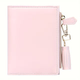 Stylish Slim Bifold Womens Wallet - Compact Coin Purse with Secure Zipper & ID Slot - Lightweight & Convenient Design