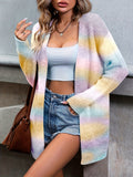 vlovelaw Tie Dye Open Front Cardigan, Casual Long Sleeve Cardigan For Spring & Fall, Women's Clothing