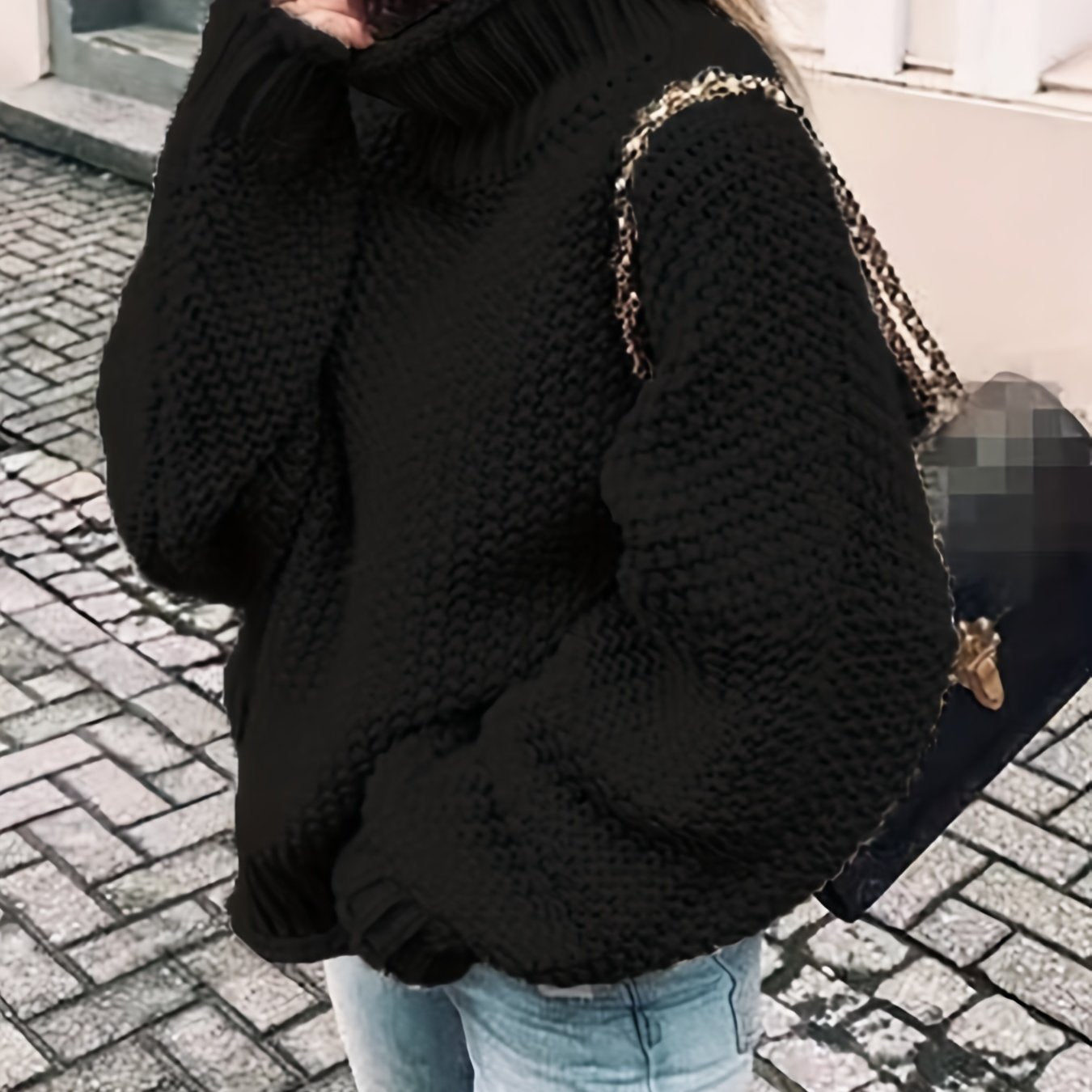 vlovelaw  Solid Turtle Neck Pullover Sweater, Casual Long Sleeve Sweater For Fall & Winter, Women's Clothing