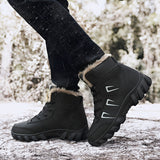 Men's Snow Boots Outdoor Warm Winter Boots Non-Slip Casual Snow Boot Windproof Lace-ups