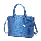 Chic Gradient Crocodile Pattern Tote & Crossbody Bag – Women’s Vintage Satchel with Secure Zip & Polyester Lining