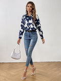 vlovelaw  Floral Print Button Shirt, Casual Long Sleeve Shirt For Spring & Fall, Women's Clothing