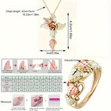 Elegant Leaf Design Necklace & Finger Ring Jewelry Set Female Holiday Daily Party Decor Ornament