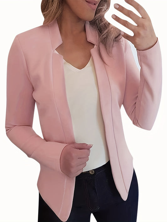 vlovelaw  Long Sleeve Open Front Jacket, Solid Outwear For Business, Every Day, Women's Clothing