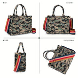 Chic Camo Canvas Tote Bag - Versatile Crossbody with Adjustable Strap for Daily Use & Casual Outings