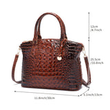 Chic Gradient Crocodile Pattern Tote & Crossbody Bag – Women’s Vintage Satchel with Secure Zip & Polyester Lining