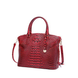 Chic Gradient Crocodile Pattern Tote & Crossbody Bag – Women’s Vintage Satchel with Secure Zip & Polyester Lining