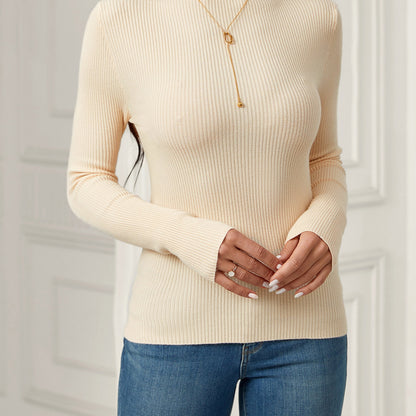 vlovelaw  Women's Sweater Turtleneck Solid Ribbed Long Sleeve Slim Pullover Knit Tops