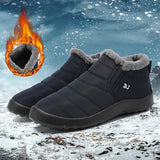 Mens Ankle Snow Boots - Warm Fleece Lined, Non-Slip, Plush Comfy, EVA Insole, Round Toe, Canvas Upper, Perfect for Fall and Winter Hiking, Trekking, and Outdoor Activities