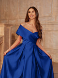 vlovelaw Off Shoulder Ruched Cocktail Dress, Elegant A-line Evening Dress For Party & Banquet, Women's Clothing