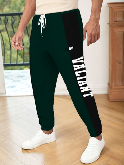 vlovelaw  Letter Print Drawstring Sweatpants Loose Fit Pants Men's Casual Joggers For Men Winter Fall Running Jogging