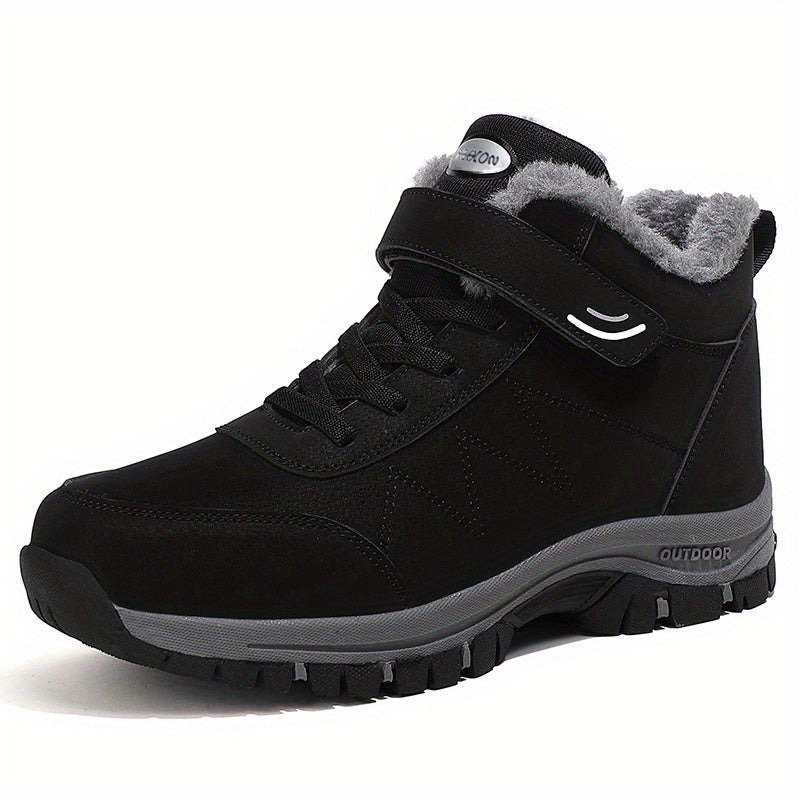 Men's Thermal Hiking Snow Boots: Windproof, TPR Traction, Comfortable Cotton Lining, Ankle Boot for All Weather Conditions