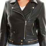 vlovelaw  Faux Leather Moto Jacket, Street Wear Long Sleeve Solid Outerwear, Women's Clothing