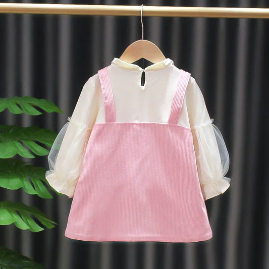 Girls Dresses Winter Spring Autumn New Princess dress 2 pieces for Children Clothing Baby Girl Dress Fleece