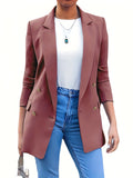 Women's Outerwear Double Breasted Blazer Long Sleeve Open Work Office Coat