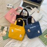 Fashion Small Canvas Bag Women's Cute Bento Grocery Bag New 2021 Fashion Tote Girl's Mobile Phone Bag