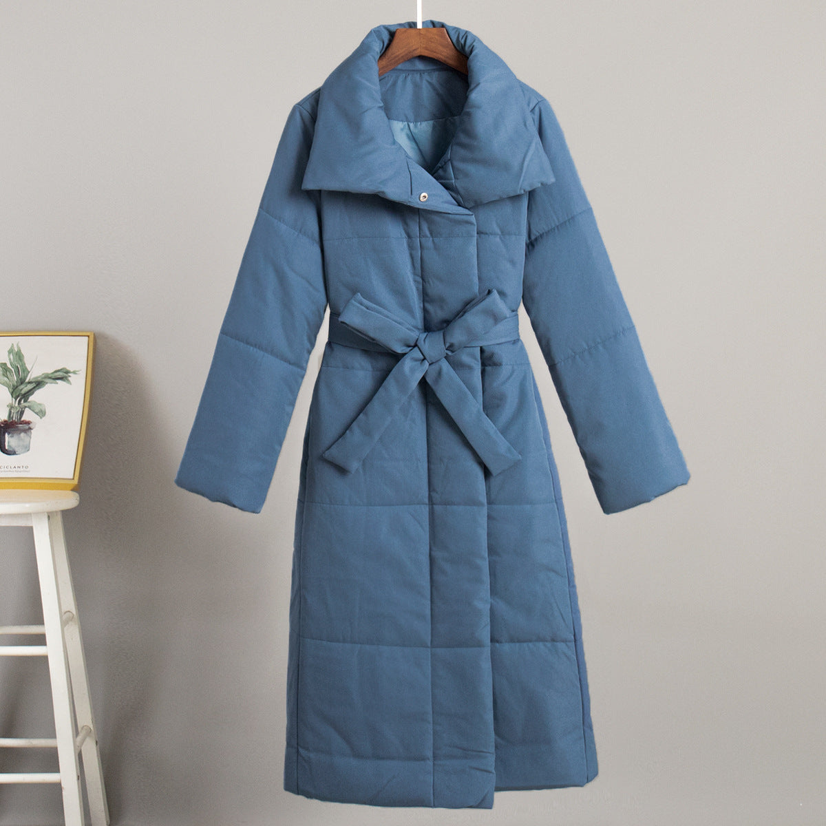 KKBOXLY Cross-border long cotton jacket Europe, America and New winter new loose casual warm long stand-up collar cotton jacket clip