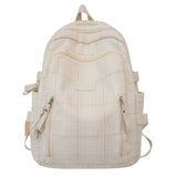 New Plaid Cotton and Linen Backpack Girls Convenient Travel Go out Daily Matching Backpack Cross-Border Schoolbag