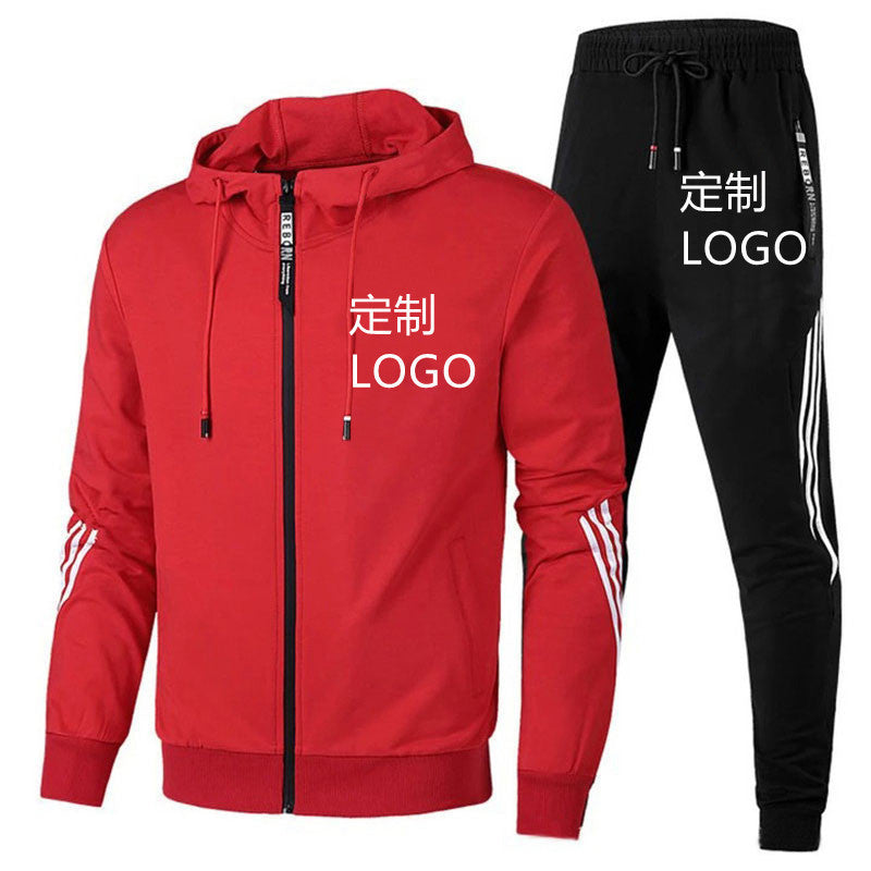 VLOVELAW 2023 new spring and autumn men's suit trousers youth casual running three bars sports suit men's two