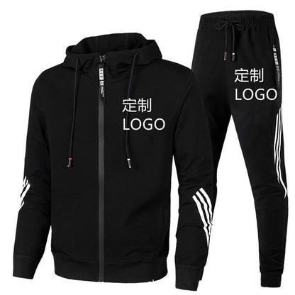 VLOVELAW 2023 new spring and autumn men's suit trousers youth casual running three bars sports suit men's two