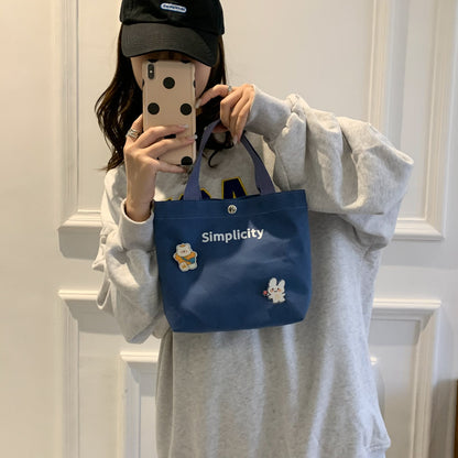 Fashion Small Canvas Bag Women's Cute Bento Grocery Bag New 2021 Fashion Tote Girl's Mobile Phone Bag