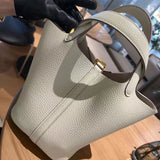 New Bucket Bag Women's Leather Handbag High-Grade Large Capacity First Layer Cowhide Vegetable Basket Bag for Women