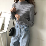 Large quantities of 2024 winter semi-turtleneck thickened shirt women's winter loose pullover knitted sweater bottoming shirt