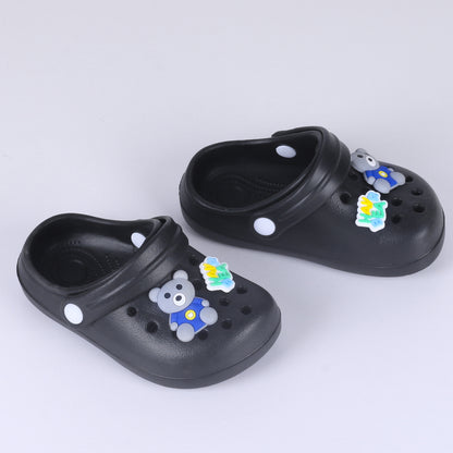 VLOVELAW Children's Hole Shoes Women's Summer Outdoor Wear Shit Feeling Thick Bottom Toe Cap Half Slippers Boys and Girls Home Non-Slip Sandals for Older Children