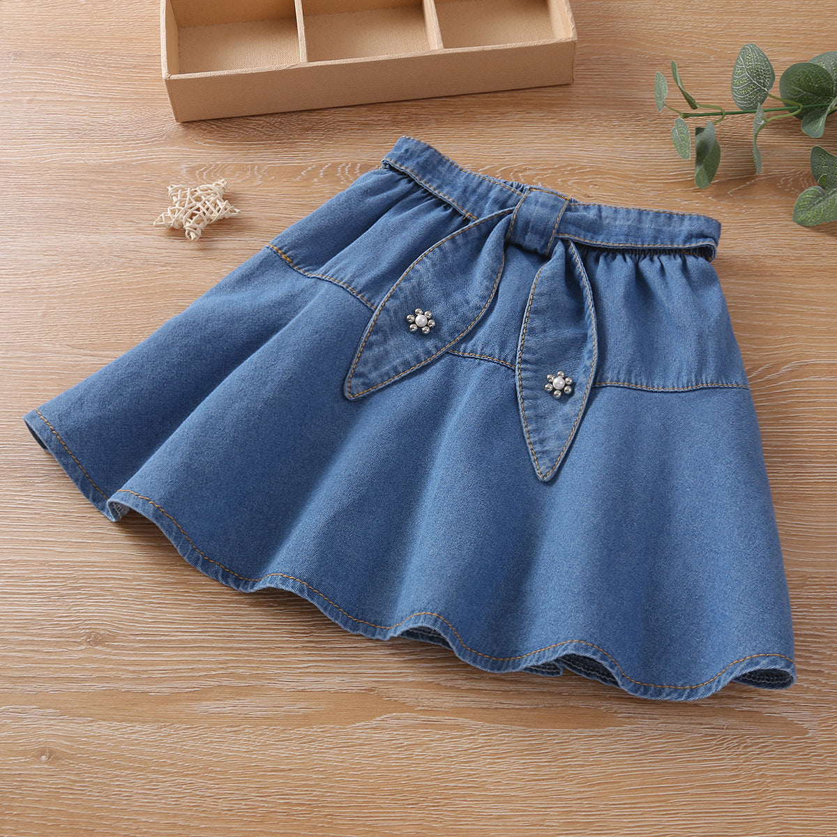 VLOVELAW Spring Girls' Denim Skirt Fashion Blue  New Korean Style Little Girl Skirt Girl's Princess Dress