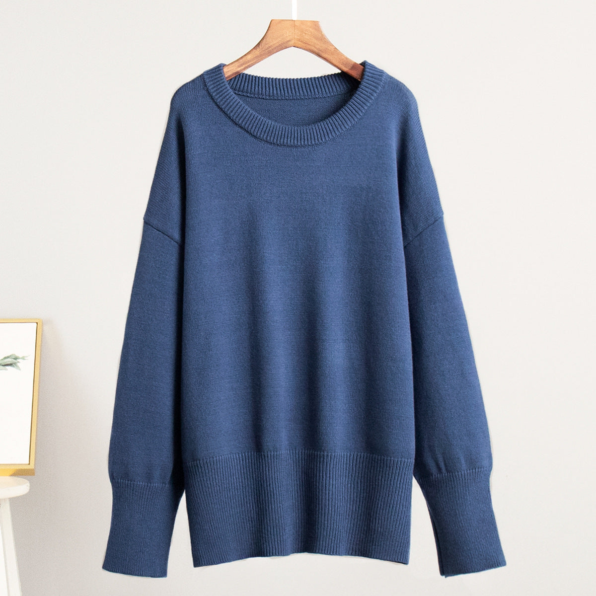 VLOVELAW 2025 crew neck sweater 2025 New autumn and winter new solid color versatile casual lazy pullover knitted crew neck sweater