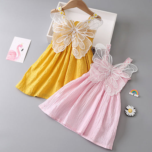 VLOVELAW Children Clothes Cotton Summer New Children's Dress Girls' Princess Dress Online Red Ocean Style Children Skirt Children's Clothing