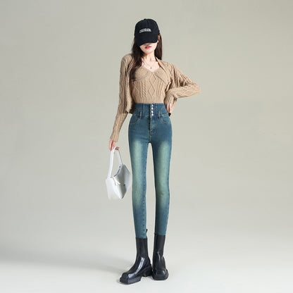 Skinny Skinny Jeans for Women Autumn and Winter 2023 New High Waist Slimming Slim Fit Black Boot Pants Ankle-Length Pencil Pants