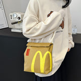 McDonald's Bag Wholesale  New Letter Printing Paper Bag Backpack Personality College Student Shoulder Bag Foreign Trade