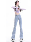 Black Bootcut Jeans for Women 2024 Spring and Autumn New High Waist Stretch High-Looking Slimming Small Horseshoe Pants