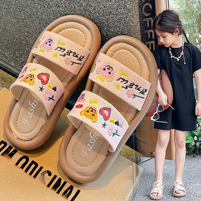 VLOVELAW Baby Slippers Cartoon New Girls' Non-Slip Casual Shoes  Summer Fashion Little Girls' Outdoor Sandals