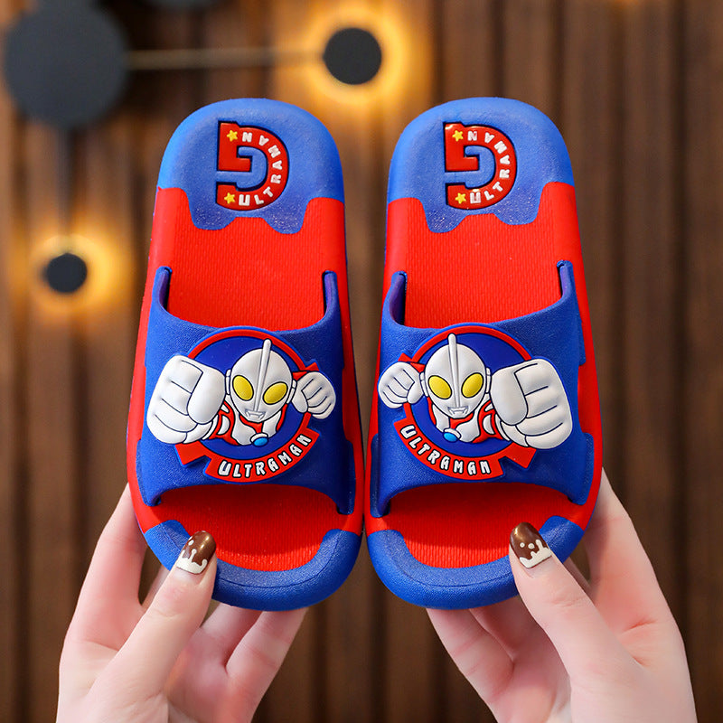 VLOVELAW Ultraman Children's Slippers Summer Boys Boys Child Bathing Bathroom Non-Slip Medium and Big Children Internet-Famous Slippers