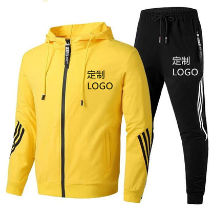 VLOVELAW 2023 new spring and autumn men's suit trousers youth casual running three bars sports suit men's two