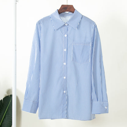 VLOVELAW  pure striped shirt 2025 popular summer new trend fashion versatile loose polo striped shirt