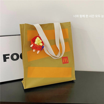 McDonald's Bag Wholesale  New Letter Printing Paper Bag Backpack Personality College Student Shoulder Bag Foreign Trade