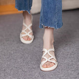 Summer New Foreign Trade Beach Roman Shoes Wholesale Open Toe Cross Hollow Back Strap Platform High Heel Sandals for Women