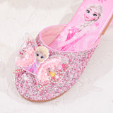 VLOVELAW Girls' Slipper  New Closed Toe Princess Shoes Cute Outdoor Half Slippers Elsa Sandals Children Crystal Shoes