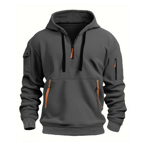 VLOVELAW  Spring and Autumn Men's Sweater Hoodie Zipper Multi-Pocket Pullover Men's Sports Casual Jacket Trend Spot