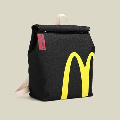 McDonald's Bag Wholesale  New Letter Printing Paper Bag Backpack Personality College Student Shoulder Bag Foreign Trade