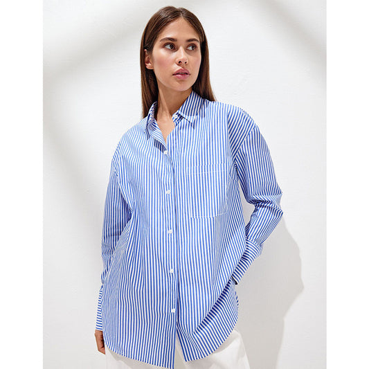 VLOVELAW  pure striped shirt 2025 popular summer new trend fashion versatile loose polo striped shirt