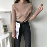 Large quantities of 2024 winter semi-turtleneck thickened shirt women's winter loose pullover knitted sweater bottoming shirt