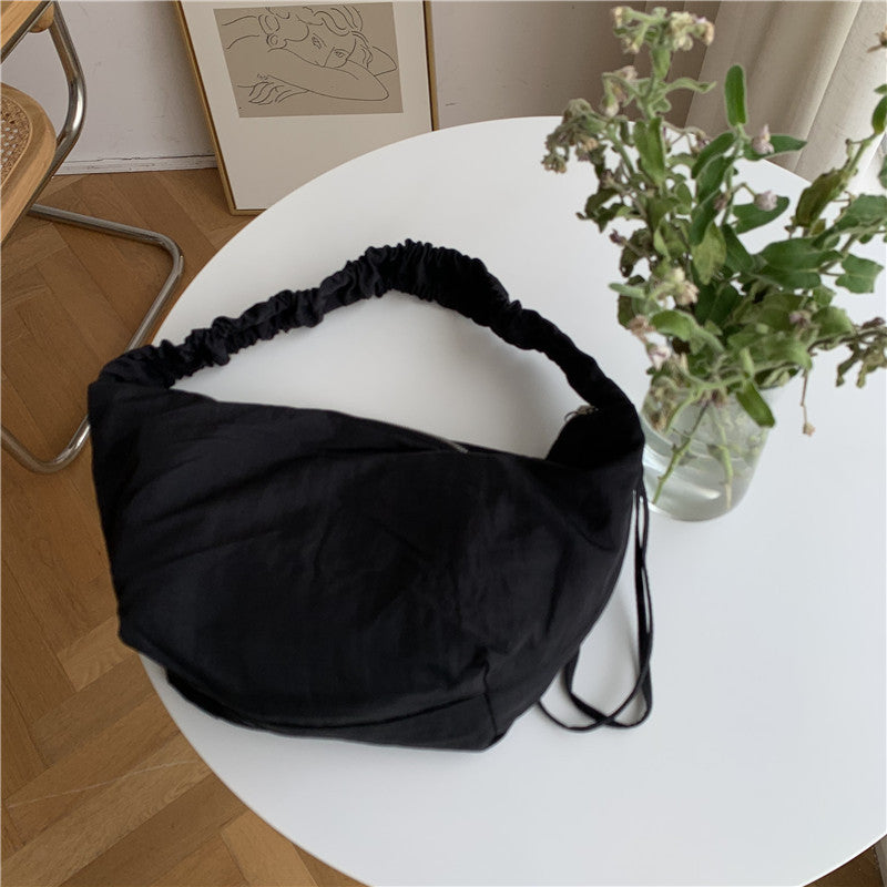 VLOVELAW Bag Women's Bag New Korean Style Shoulder Messenger Bag School Bag Nylon Simple Retro Drawstring Dumpling Bag Fashion